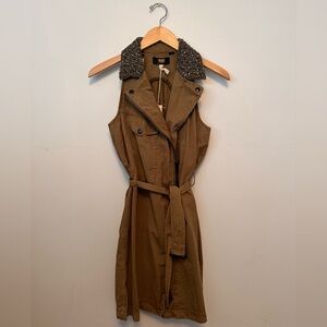 Diesel y2k army green dress with beaded collar